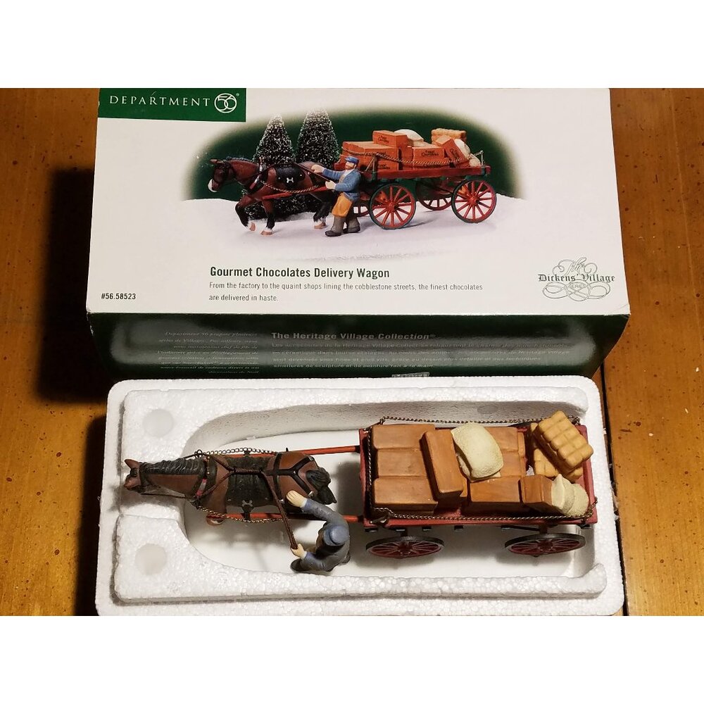 "Gourmet Chocolates Delivery Wagon" #58523 Dicken's Village Series -Retired-